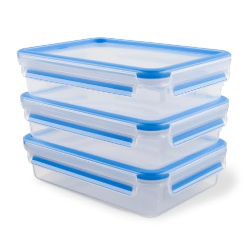 (-34%) EMSA Clip & Close Food Conservation, 3-tlg. Set, Frischhaltedosen, Auslaufsicher, Hygienisch, Mikrowellen- & Spülmaschinengeeignet, Gefriergeeignet, 3×1,2 L, 515645