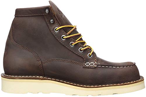 Danner 6” Bull Run Moc Toe Work Boots for Men - Oiled Full-Grain Leather Upper with Non Slip Wedge Outsole and 3-Density Cushion Footbed, EH Resistant, Brown - 11.5 D