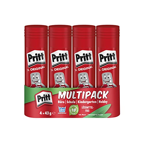 (-25%) Pritt Klebestift, kinderfreundlicher Kleber für Schule & Büro, 4x43g