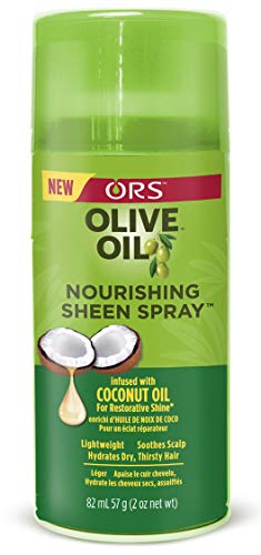 ORS Olive Oil Nourishing Sheen Spray with Coconut Oil for Restorative Shine 2 Ounces - Travel Size