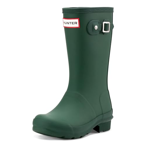 Hunter Big Kids Original Rain Boot, Hunter Green, 4