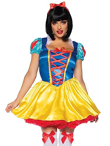Leg Avenue womens - 3 Piece Fairy Tale Snow White Set Ã‚â€“ Sexy Princess Dress With Headband Set for Women Adult Sized Costumes, Multi, X-Small US