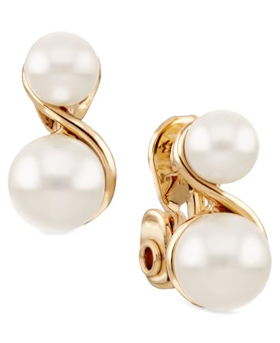 Anne Klein Gold-Tone & Faux Pearl Clip-On Earrings