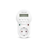Garza - Enchufe Temporizador Programador Digital, Programable 24 horas/7 días, 8 programas, Protección infantil