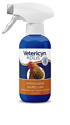 Vetericyn Plus Poultry Care Spray | Healing Aid and Skin Repair for Chicken Wounds, Pecking Injuries, Bumblefoot, Vent Prolapses, and More. 8 ounces