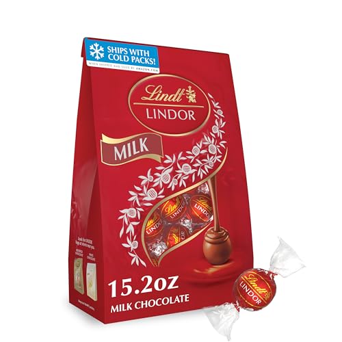 Lindt LINDOR Milk Chocolate Candy Truffles, Halloween Candy, 15.2 oz. Bag