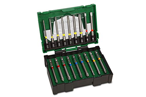 🔥 STARKER PREIS (-61%) HiKOKI 18-teiliger Bit-Satz (75mm) - Langlebiges Schraubendreher-Bit-Set für präzises Arbeiten - Torx, PH, PZ, SL, Innensechskant Bits - Bit-Box ideal für Heimwerker und Profis