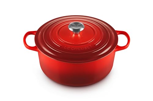 ⚡ BLITZDEAL (-56%) Le Creuset Signature Gusseisen-Bräter mit Deckel, Ø 28 cm, Rund, Für alle Herdarten und Induktion geeignet, Volumen: 6,7 l, 6,125 kg, Kirschrot, 21177280602430