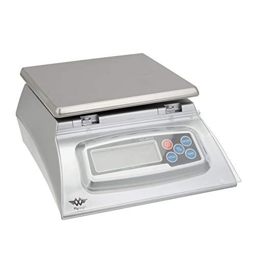 Bakers Math Kitchen Scale by My Weight - KD8000 , SilverMegaWise Precision Food Scale, 33lb Waterproof Rechargeable Dig