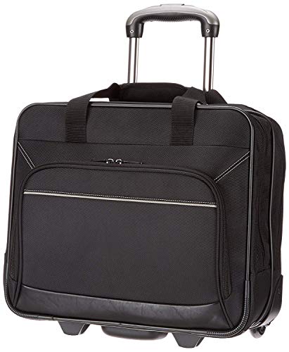 Amazon Basics Rolling Laptop Case, 15.6 in, Black 1-piece Set