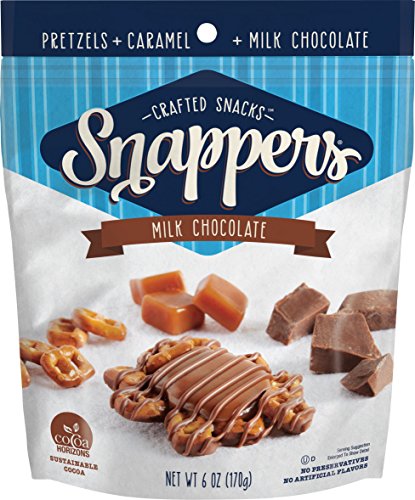 Edward Marc Snappers Sweet Caramel & Pretzels Cluster - Crunchy Pretzel Snack With Milk Chocolate For Adults And Kids - 6 oz (pack of 1)