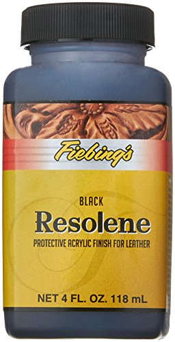 Fiebing's Acrylic Resolene (4 Ounce, Black) - Protective Acrylic Leather Finisher - Flexible, Water Resistant Top Coat for Dyed Boots, Couch, Purse
