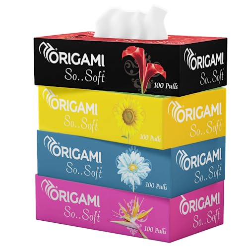 Origami So Soft Facial Tissues | 2 Ply | Pack of 4 | 100 Pulls Each Origami So Soft Facial Tissues | 2 Ply | Pack of 4 | 100 Pulls Each