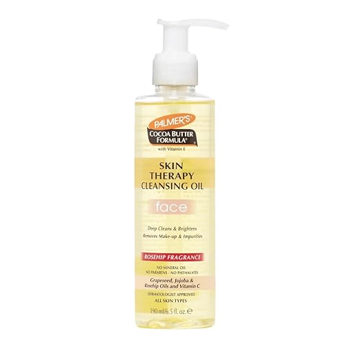 Palmer's Cocoa Butter Formula Skin Therapy Cleansing Oil, Gentle Makeup Remover with Rosehip Oil and Vitamin C, 6.5 Ounce