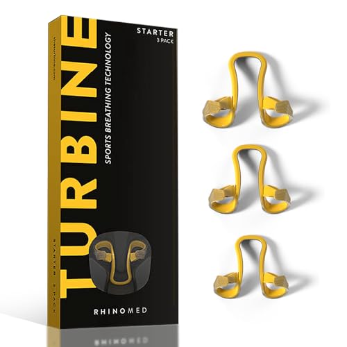 Rhinomed Turbine Nasal Dilator for Athletic Breathing - Trial 3pk - Improves Airflow During Exercise - Nasal Dilators for Exercise - Internal Nasal Dilator - Lightweight