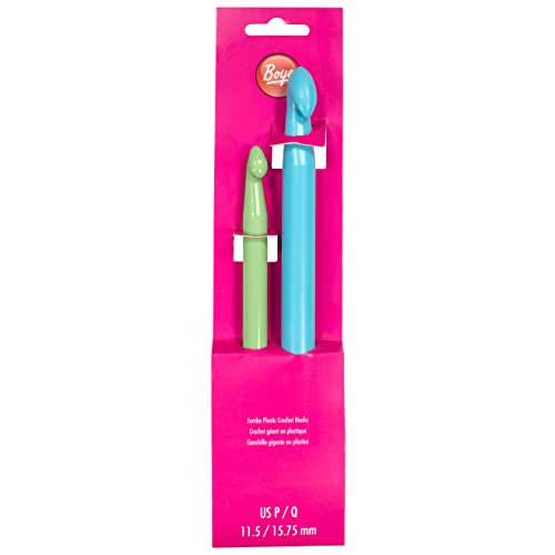 Boye Wright Products Boye 74492 Jumbo Plastic Crochet Hook Set, Sizes P16 & Q