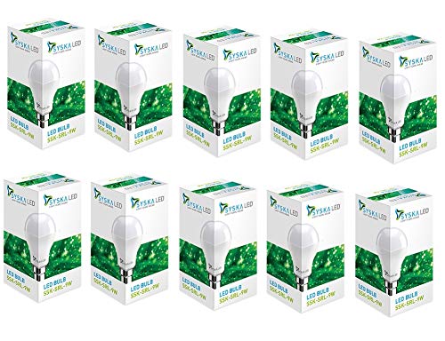 SYSKA Ssk-Srl Base B22D 9-Watt Led Bulb (Pack Of 10, Cool White)