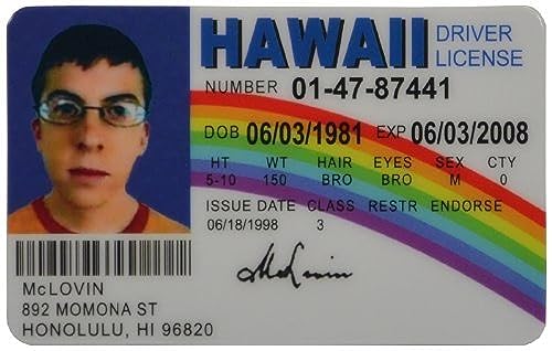 McLovin Fake ID License for $5 + free shipping w/ Prime