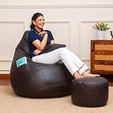 Sattva Classic XXXL Combo Bean Bag with Footstool Cushion