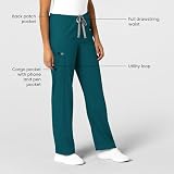 WINK WonderWORK Unisex Drawstring Cargo Scrub Pant, Caribbean Blue, S SHR