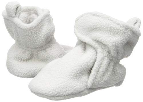 Luvable Friends baby girls Cozy Fleece Booties Slipper Sock, Grey, 0-6 Months Infant US