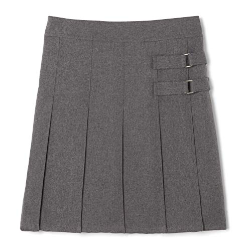 French Toast Big Girls' Two-Tab Pleated Scooter, Grey, 10