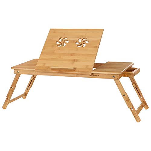 SONGMICS Large Bamboo Bed Tray
