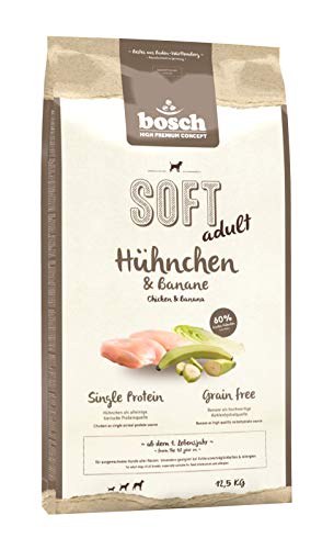 (-27%) bosch HPC SOFT Hühnchen & Banane | halbfeuchtes Hundefutter für ausgewachsene Hunde aller Rassen | Single Protein | grain-free | 1 x 12.5 kg