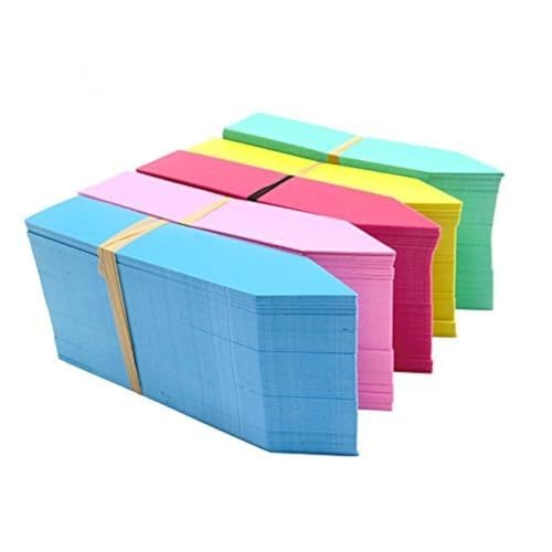 KINGLAKE 500 Pcs 5 Colors 2X10CM Plastic Waterproof Garden Plant Tags Nursery Garden Labels Markers Plant Stakes,Box of 
