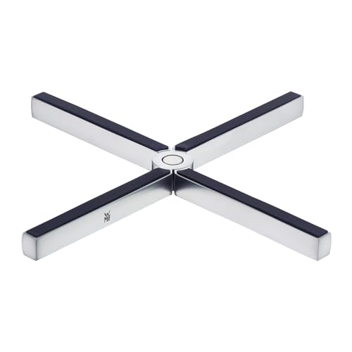 (-35%) WMF MisterX Topfuntersetzer Edelstahl klappbar 19 x 19 cm, Topf Untersetzer-Set Cromargan Edelstahl mattiert, Silikonauflage, Untersetzer Topf platzsparend