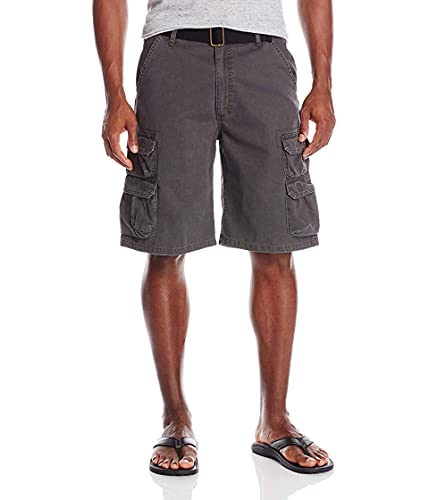 Wrangler Authentics Men's Premium Twill Cargo Short, Anthracite Twill, 38