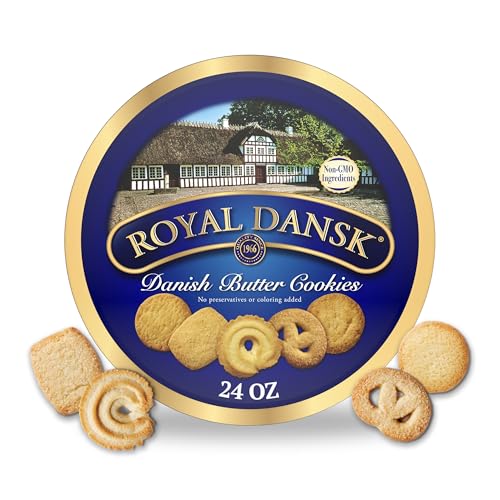 Royal Dansk Danish Cookies Tin, butter, 24 Ounce