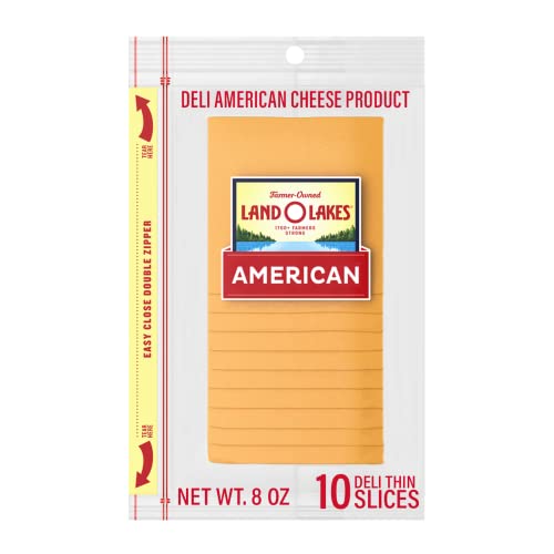 Land O Lakes Yellow Deli American Cheese, Packaged Sliced Cheese, 8oz, 10 Slices