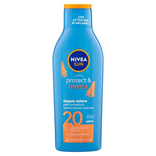 🔥 SELTEN SO GÜNSTIG (-24%) Nivea Sun Sonnenmilch Sonnenschutz 200ml feuchtigkeitsspendend Protect & Bronze LSF 20