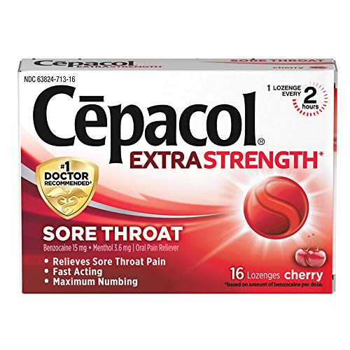 Cepacol Maximum Strength Throat Drop Lozenges, Cherry, 16 ct
