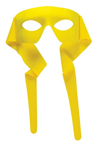 Forum Novelties 74129 Men's Masked Man With Ties Venetian Mardi Gras Mask Costume Accessory, One Size, Yellow, Pack of 1