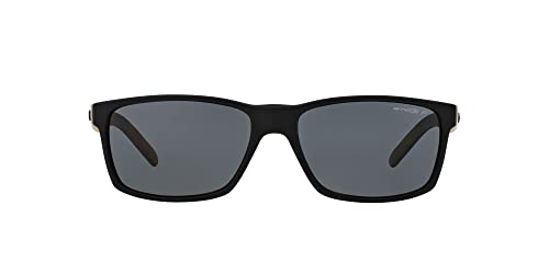 Arnette Unisex Sunglasses Rubber Black Frame, Polarized Dark Grey Lenses, 58MM