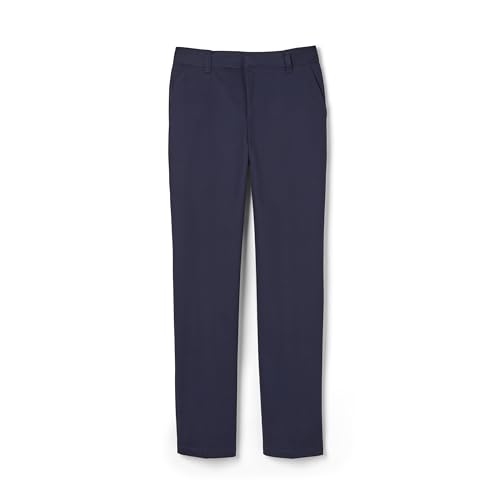 French Toast Boys' Adjustable Waist Relaxed Fit Pant (Standard & Husky), Navy Blue, 8