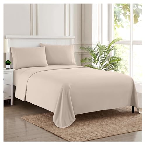 1800 Thread Count Sheet Set – Soft Egyptian Quality Brushed Microfiber Sheets – Luxury Bedding Set with Flat Sheet, Fitted Sheet, 2 Pillow Cases, Queen