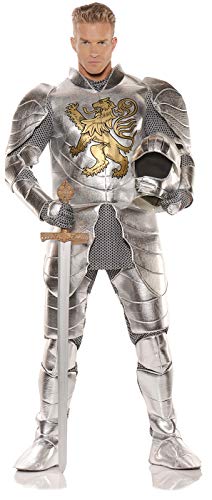 Underwraps Men's Standard Knight in Shining Armor Costume Silver, One Size
