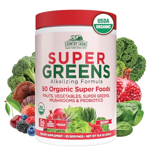 Country Farms Super Green Drink Organic Blend With over 50 organic super foods,