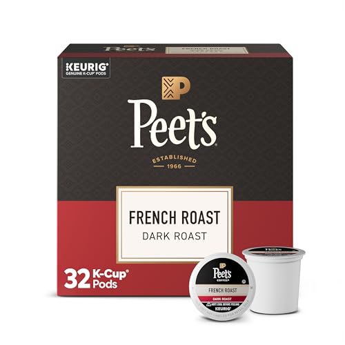 Peet's Coffee, Dark Roast Single Serve Coffee Pods - French Roast 32 Count (1 Box of 32 Pods)