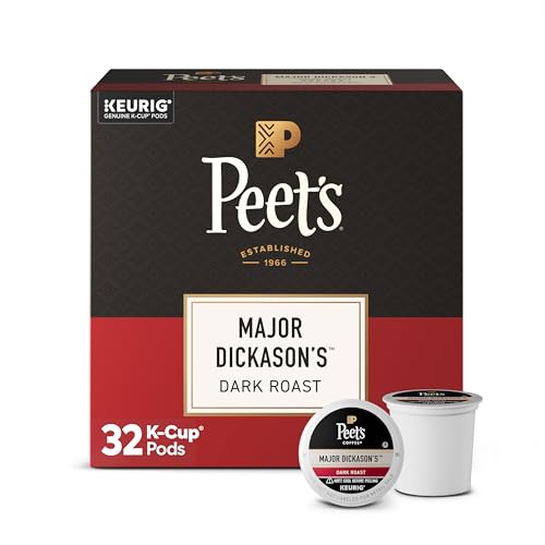 Peet's Coffee, Dark Roast Keurig K-Cup Pods - Major Dickason's Blend 32 Count (1 Box of 32 K-Cup Pods)
