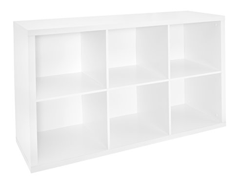 ClosetMaid 6 Cube Storage Shelf Organizer Bookshelf with Back Panel, Easy Assembly, Wood, White FinishSONGMICS Storage 