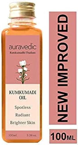 Auravedic Kumkumadi Oil Pure Saffron for Ultra Radiant Skin | Ayurvedic Oil for Dull, Dehydrated & Tired Skin | Lightweight Hydrating Formula for Smooth Texture | 3.38 Fl Oz (100ml)