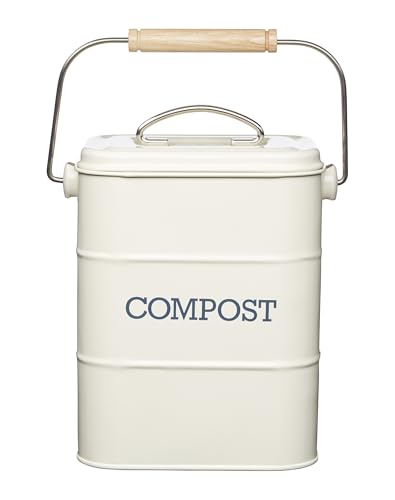 (-16%) KitchenCraft Living Nostalgia Küchenkompostbehälter, Metall, 16,5 x 12 x 24 cm, Antik Creme
