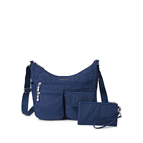Baggallini Everywhere Bagg - Hobo Crossbody Bag for Women with RFID Wristlet – Water-resistant Travel Bag