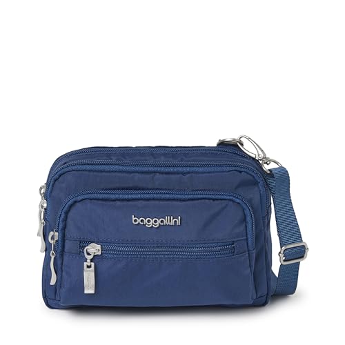 Baggallini womens Triple Zip Travel Crossbody Handbags, Pacific, One Size US