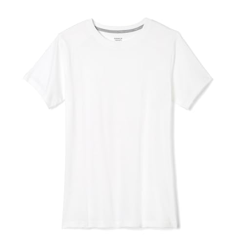 French Toast Boys' Short Sleeve Crewneck Tee,White,L (10/12)