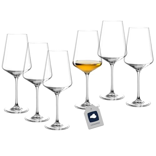 (-52%) LEONARDO HOME Weißweingläser PUCCINI (6er Set) • Kratzfeste Weingläser (560 ml) • Spülmaschinenfest & Langlebig • Zeitlose Gläser für Weißwein • Modernes Design • Weißwein-Glas Puccini • 069553